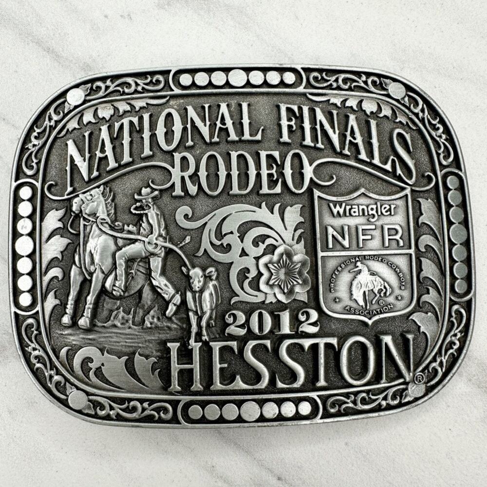 Montana Silversmiths 2012 Hesston Wrangler NFR National Finals Rodeo Belt Buckle
